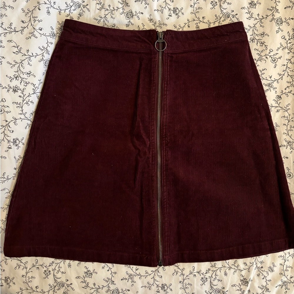 Burgundy Corduroy Skirt